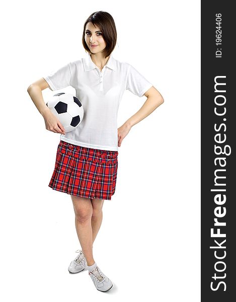 An image of of woman with soccer ball. An image of of woman with soccer ball