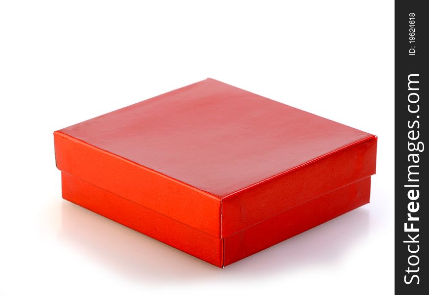 Small Red Christmas Box Isolated