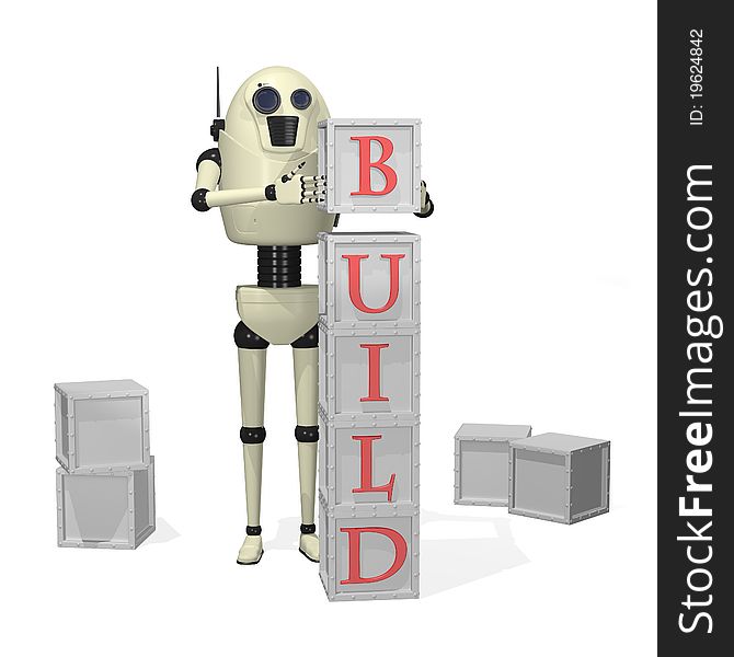 Robot with building blocks