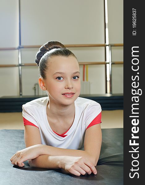 Portrait of gymnast girl