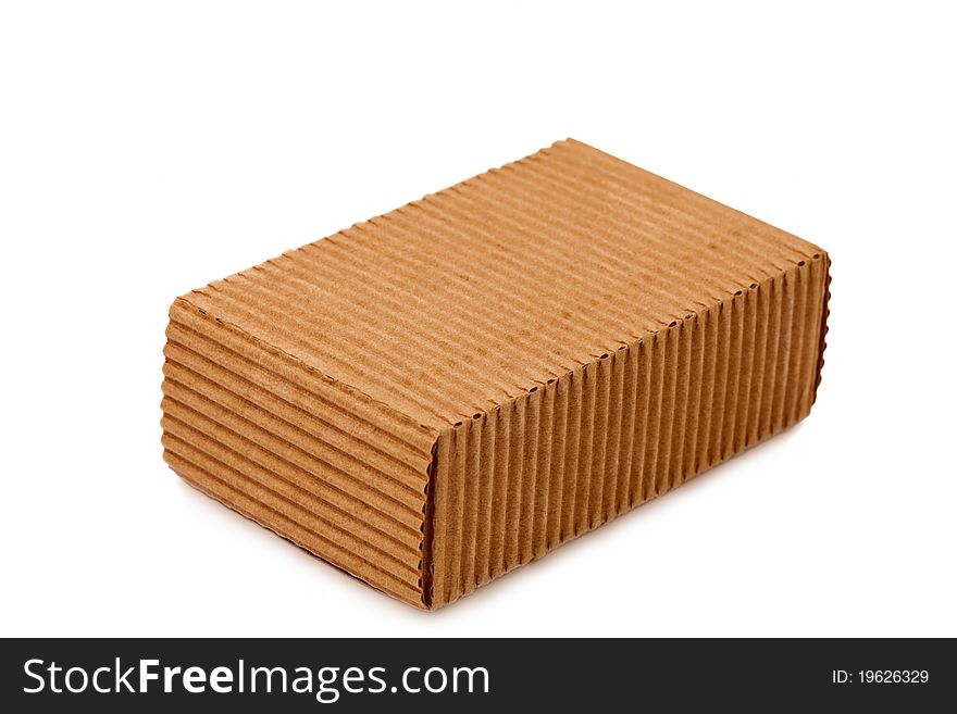 Corrugated paper box isolated on white