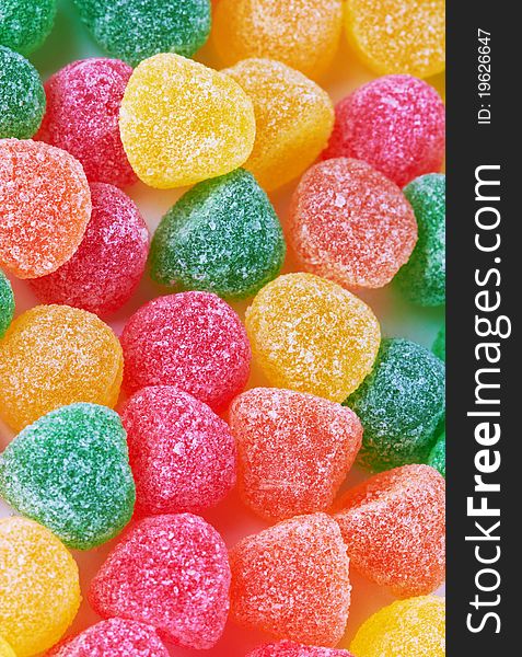 Colorful candies on white background