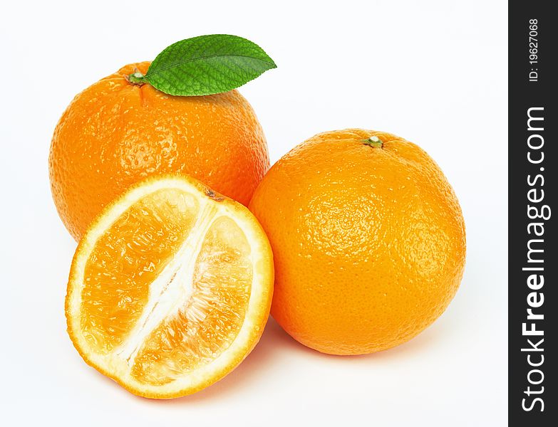 Oranges With Leaf