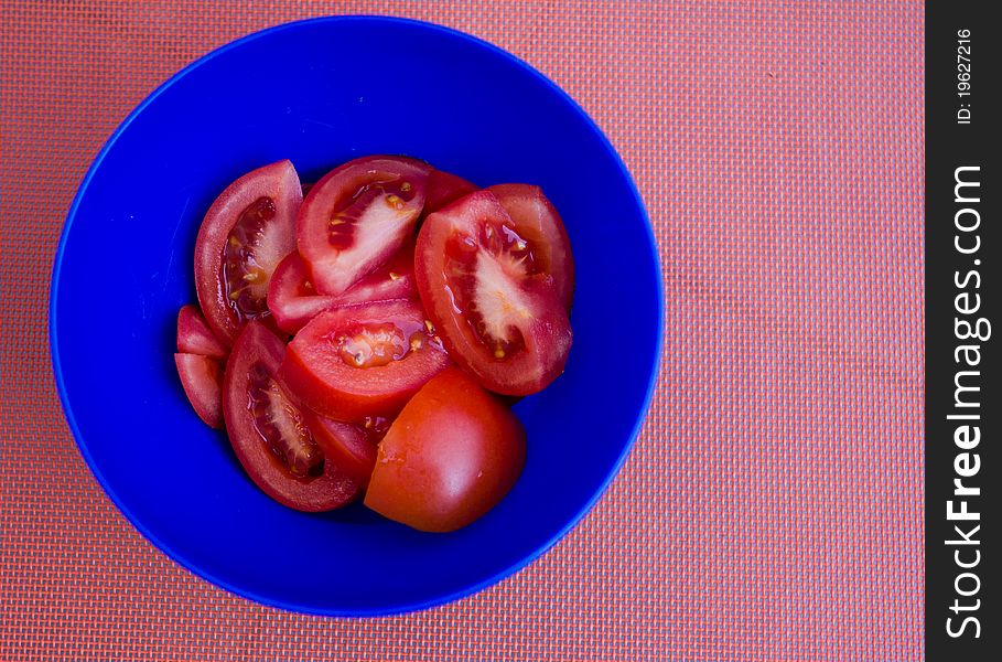 Tomato salad on a background