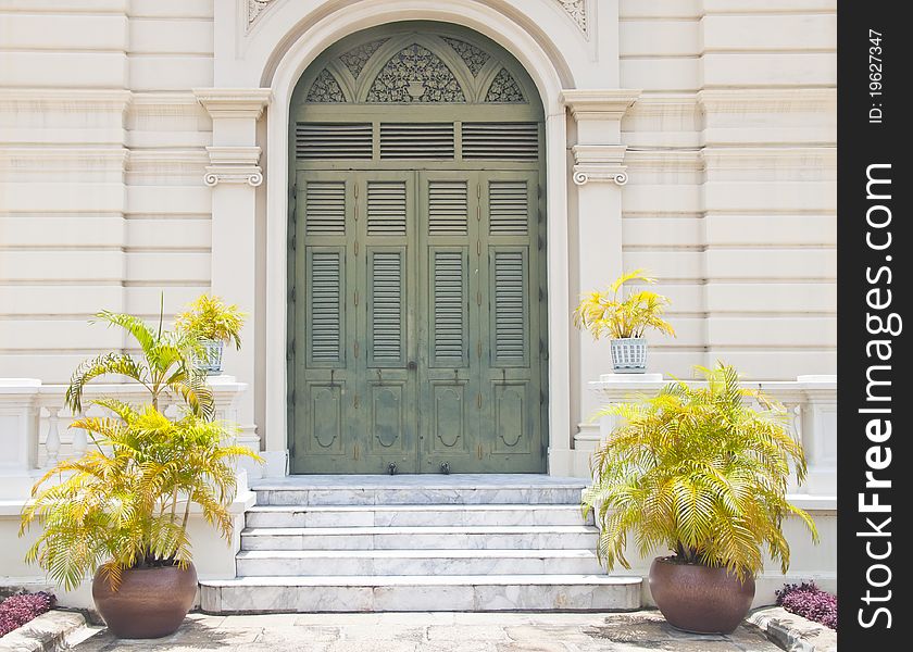 Old door in thailand located in Grand Palace. it is a historic building.