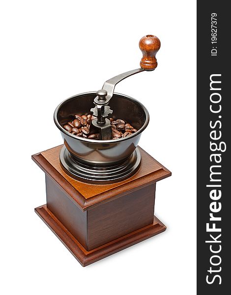 Coffee grinder with beans inside