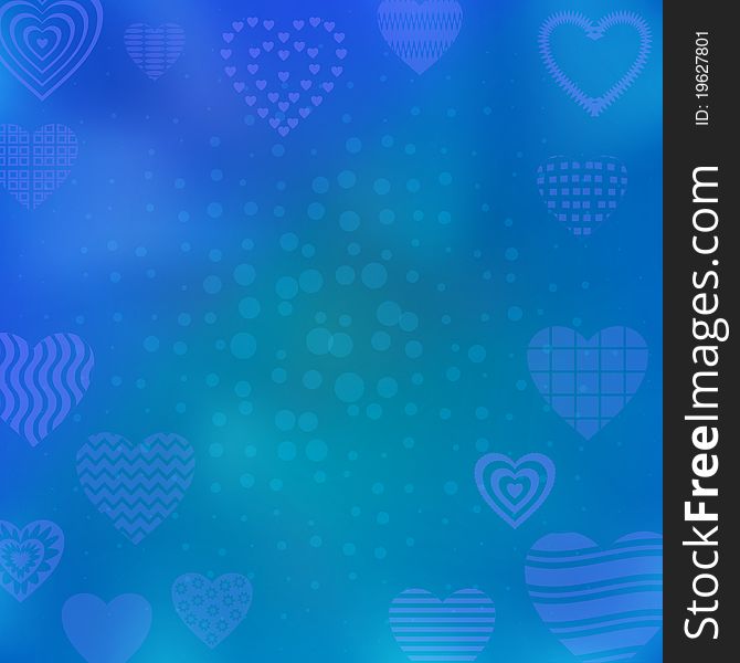 Abstract blue background with holiday valentine heart. Abstract blue background with holiday valentine heart