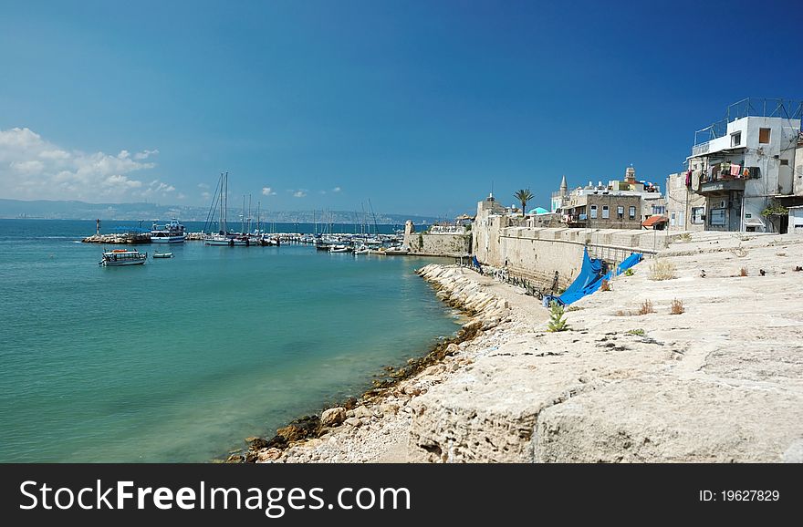 Ancient Akko panorama view,Israel. Ancient Akko panorama view,Israel