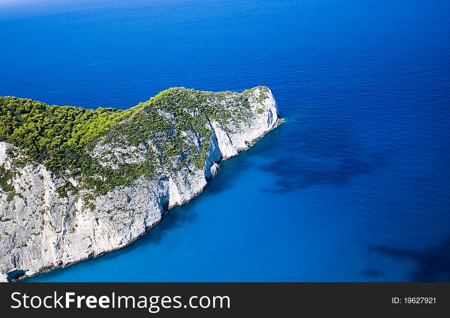 Blue water in Shipwreck bay, Zakynthos, Greece