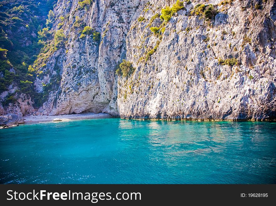 Lonley bay in Zakynthos island, greece. Lonley bay in Zakynthos island, greece