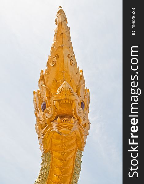 Head of big Naga statue , Thailand.