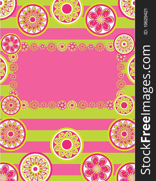 Greeting card with abstract flower pattern. Greeting card with abstract flower pattern