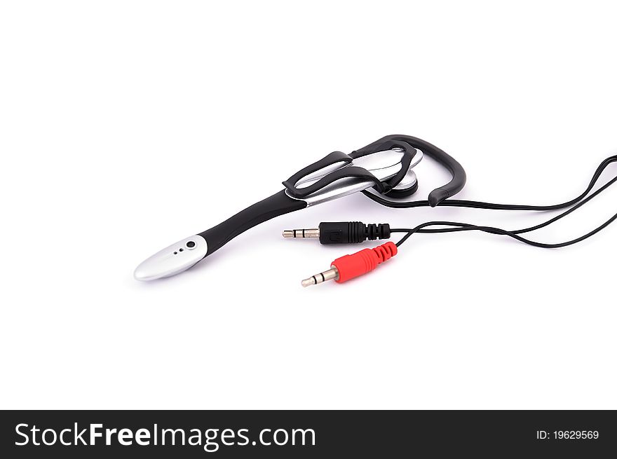 Headphones with a microphone on a white background. Headphones with a microphone on a white background