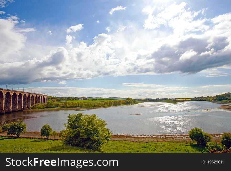 The famous victorian railway viaduct at
berwick on tweed in england. The famous victorian railway viaduct at
berwick on tweed in england