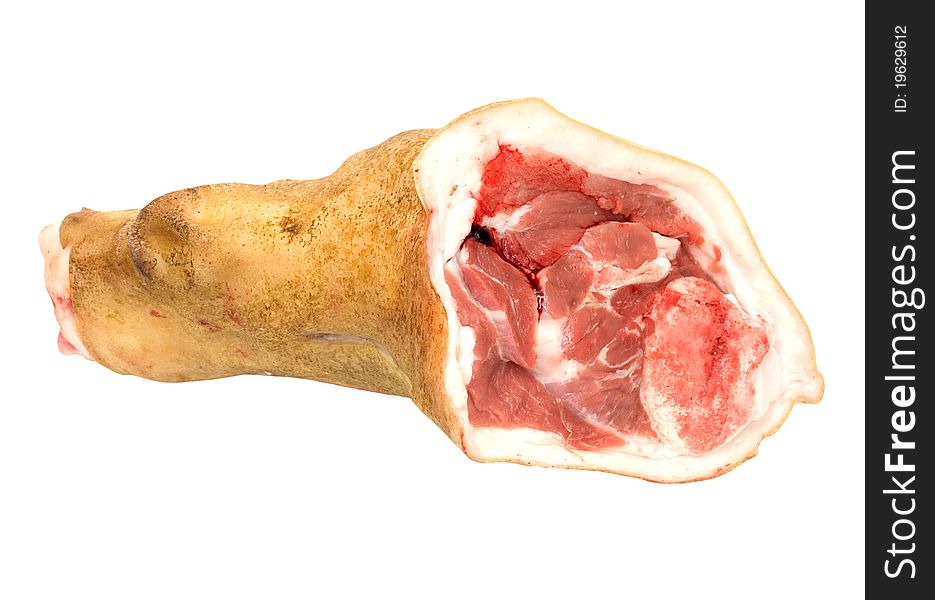 Raw pork (leg) isolated on white background