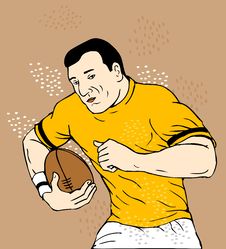 Rugby Player Running With Ball Stock Photos Rugby Player Running With Ball Stock Photos