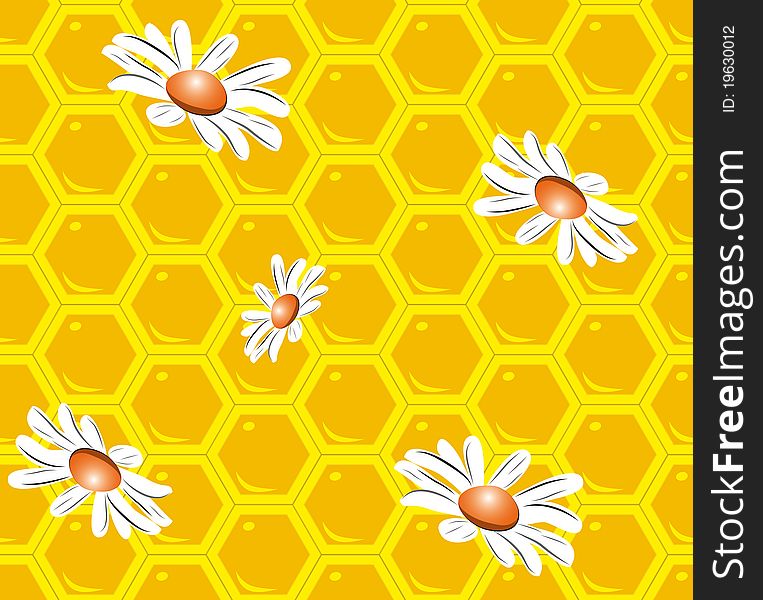 Seamless background with bee honeycombs