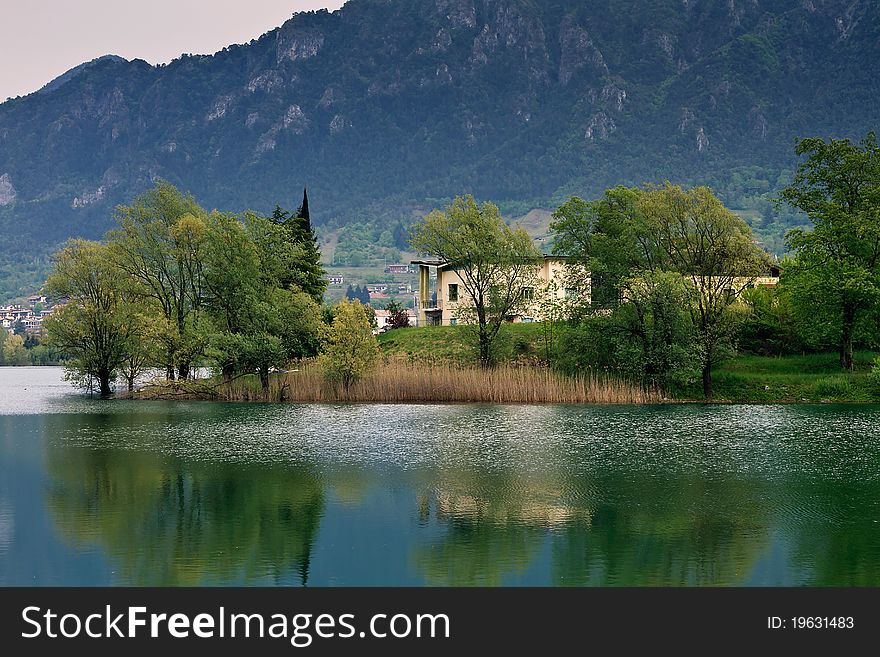 Italian house at the shore of lago di seo. Italian house at the shore of lago di seo