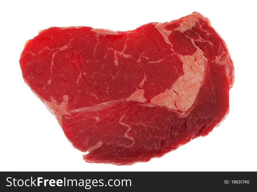 Steak, high class meat from beef against white background