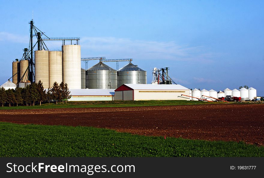 Traditional farm with silo in Southwestern Ontario