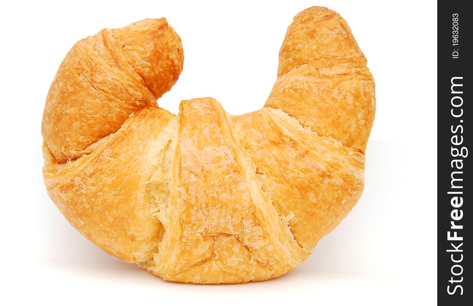 A single croissant bread for breakfast
