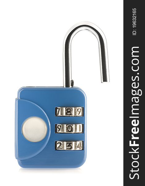 Close-up combination padlock isolated on white background. Close-up combination padlock isolated on white background