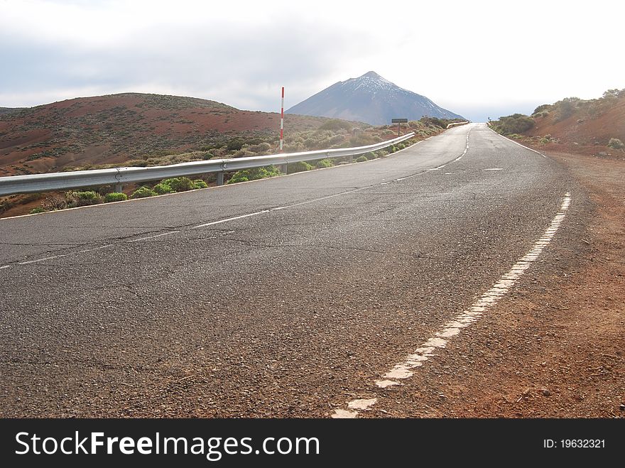 The road to volcano teide, tenerife canary islands