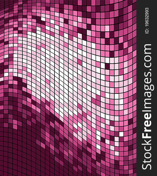 Pink abstract background with wavy squares. Pink abstract background with wavy squares.