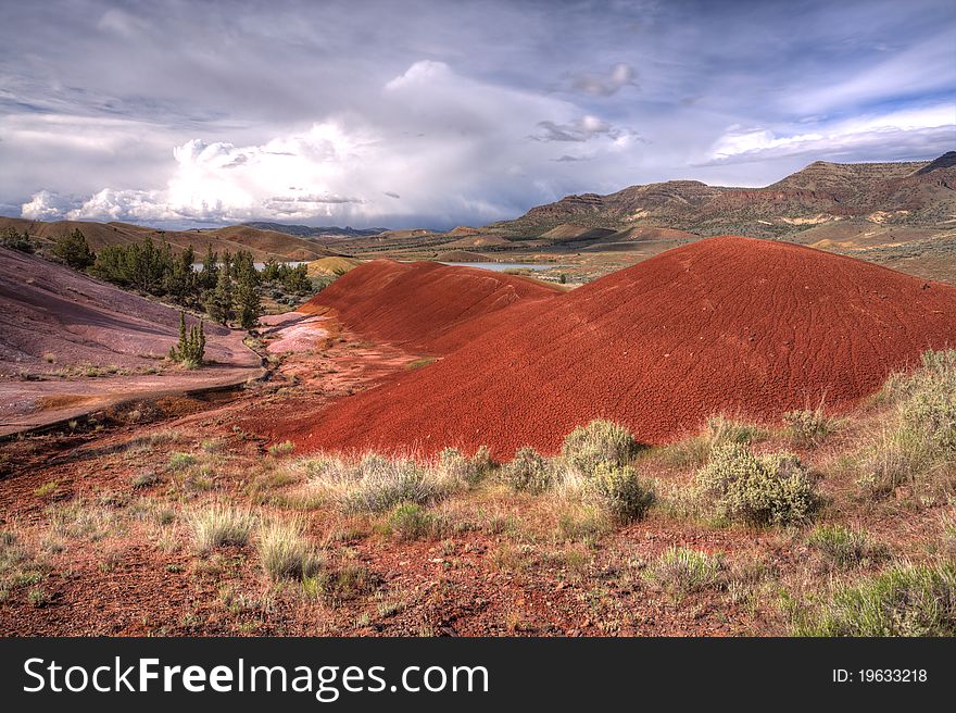 The red hills in the painted Hills unit in north central, Oregon. The red hills in the painted Hills unit in north central, Oregon.
