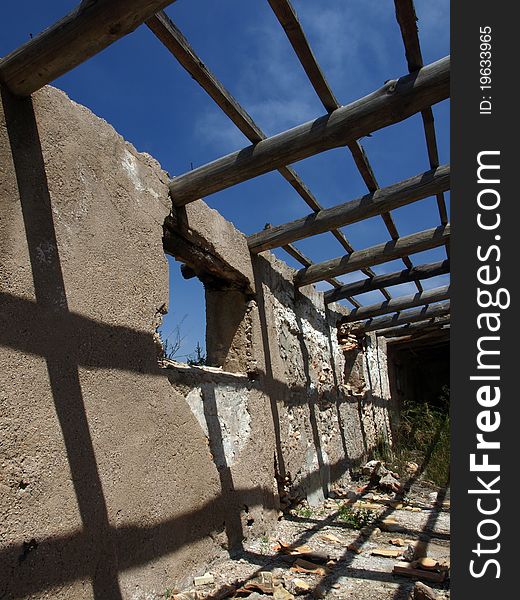 Old weathered spanish house ruin. Old weathered spanish house ruin