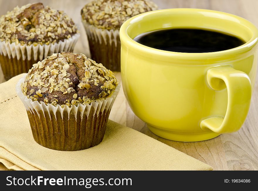 Bran muffins and coffee