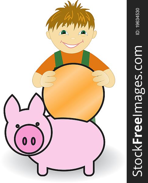 Boy With Piggy Bank