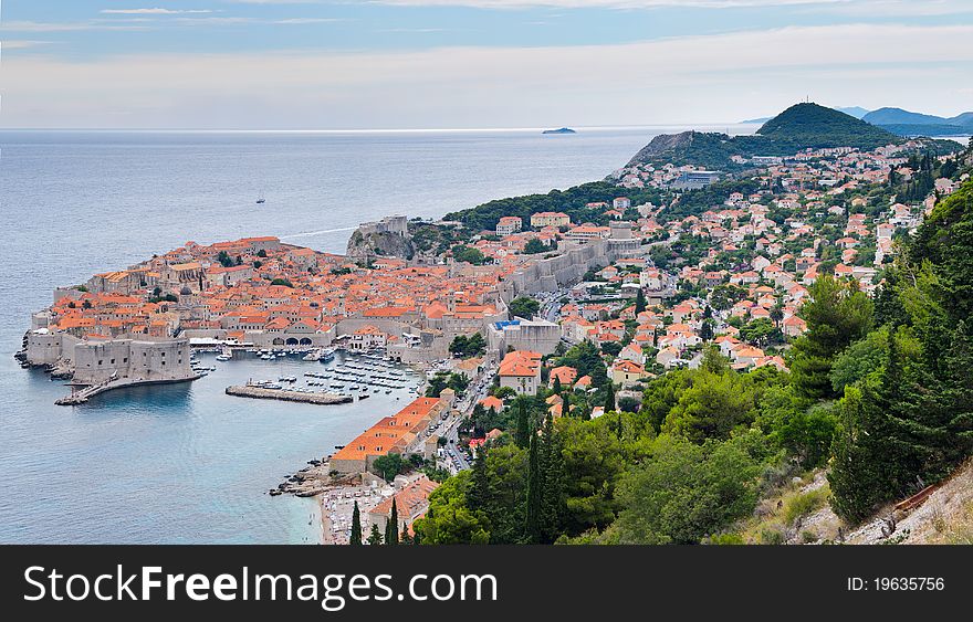 Panorama the old city of Dubrovnik in Croatia. Panorama the old city of Dubrovnik in Croatia