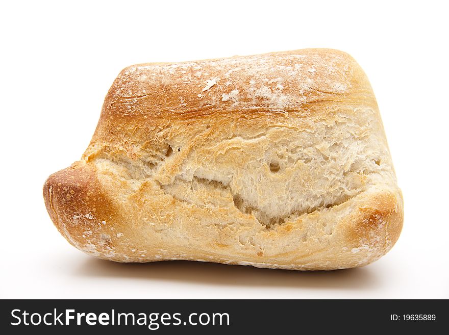 Baked rolls and onto white background