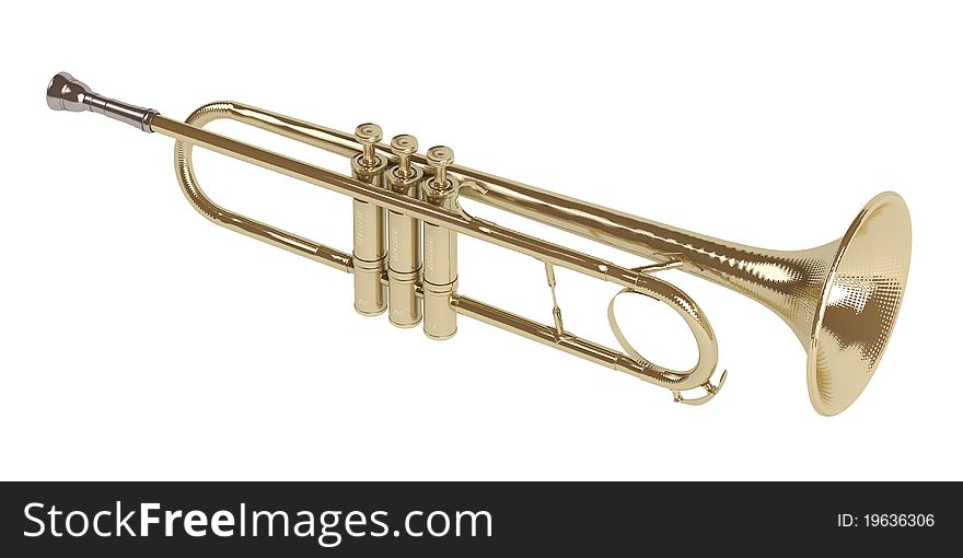 Trumpet isolated on white background