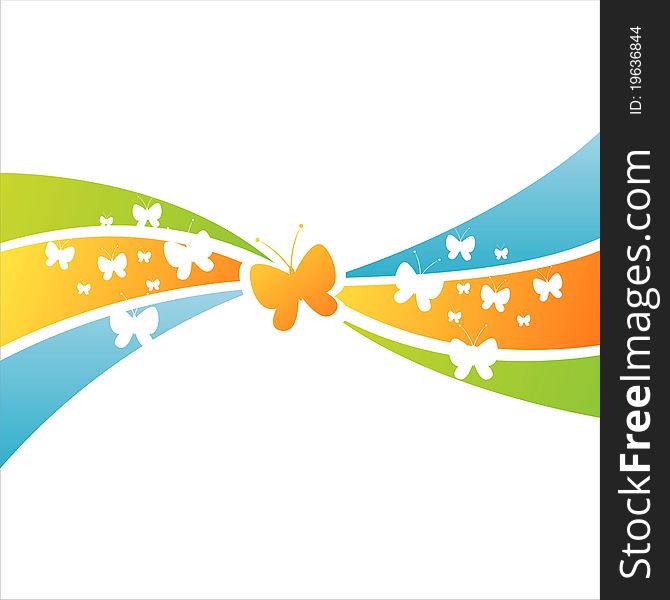 Colorful glossy background with butterflies. Colorful glossy background with butterflies