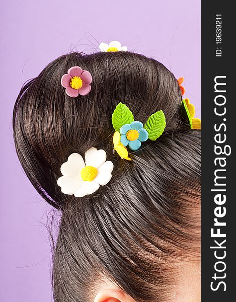 Beauty  hairstyle with color candy. Beauty  hairstyle with color candy