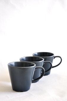 Three Gray Cups Royalty Free Stock Photo