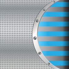 Metal Background With Blue Lines Stock Photo