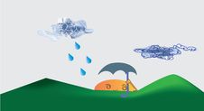 Rainy Day Sun With Umbrella Royalty Free Stock Photos Rainy Day Sun With Umbrella Royalty Free Stock Photos