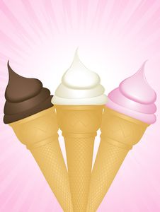 Ice Cream Cones On Pink Background Stock Photo Ice Cream Cones On Pink Background Stock Photo