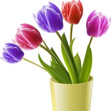Tulips In A Yellow Vase Stock Images Tulips In A Yellow Vase Stock Images