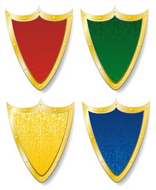 Set Of Four Shields Stock Photography Set Of Four Shields Stock Photography