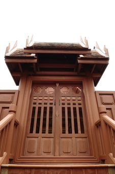 Thai Vintage Wooden Door Stock Photography