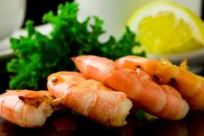 Grilled Prawns On Black Background Stock Image Grilled Prawns On Black Background Stock Image