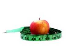 Red Apple With Measuring Tape Royalty Free Stock Photos