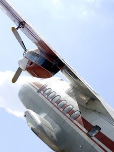 Wing, Engine, Propeller, Porthole, Plane Stock Photography Wing, Engine, Propeller, Porthole, Plane Stock Photography