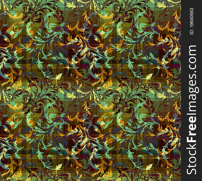 Illustration of abstract floral seamless pattern,  EPS10