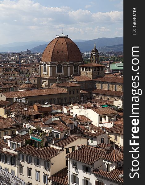 Florence, Italy skyline with church in background