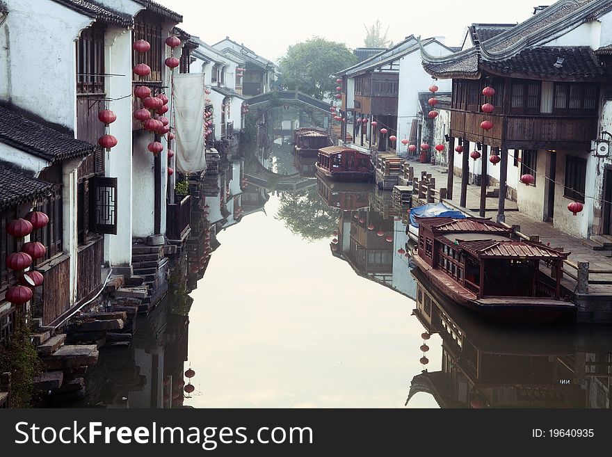 Traditional Chinese old street in wu yuan. Traditional Chinese old street in wu yuan.